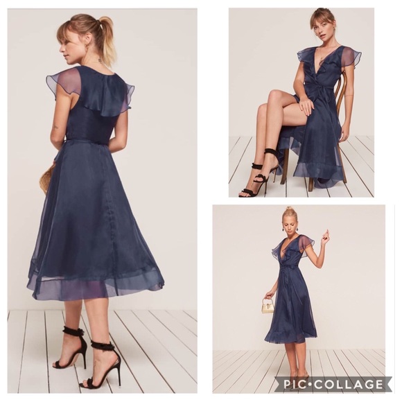 Reformation Cannes Dress Sapphire - Picture 7 of 8